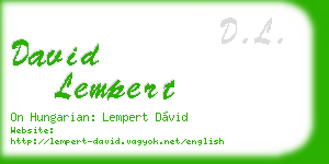 david lempert business card